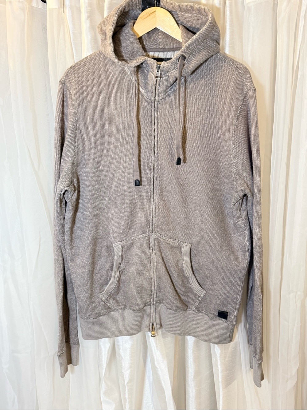 Roots Men's Taupe Zip-Up Hoodie Sweater
